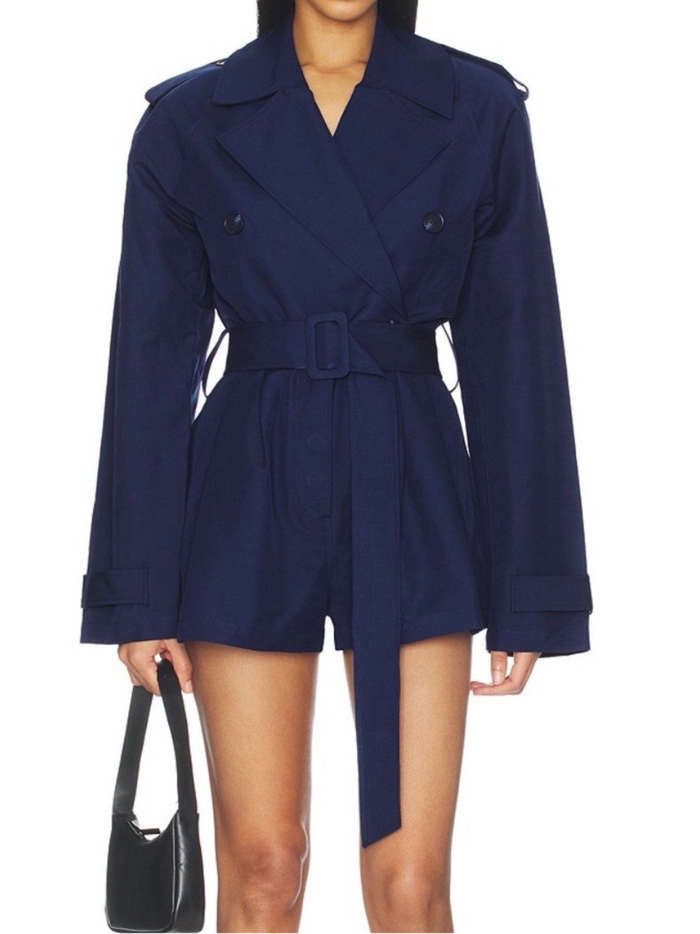 Lovers & Friends Navy Belted Trench Romper